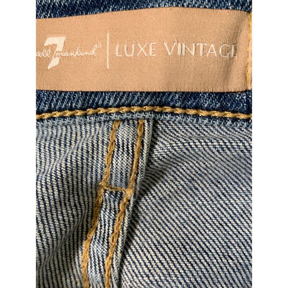 Womens 7 for all Mankind NWT Size 31 Ankle Skinny Jeans Raw Hem $199 6599 - Picture 7 of 11